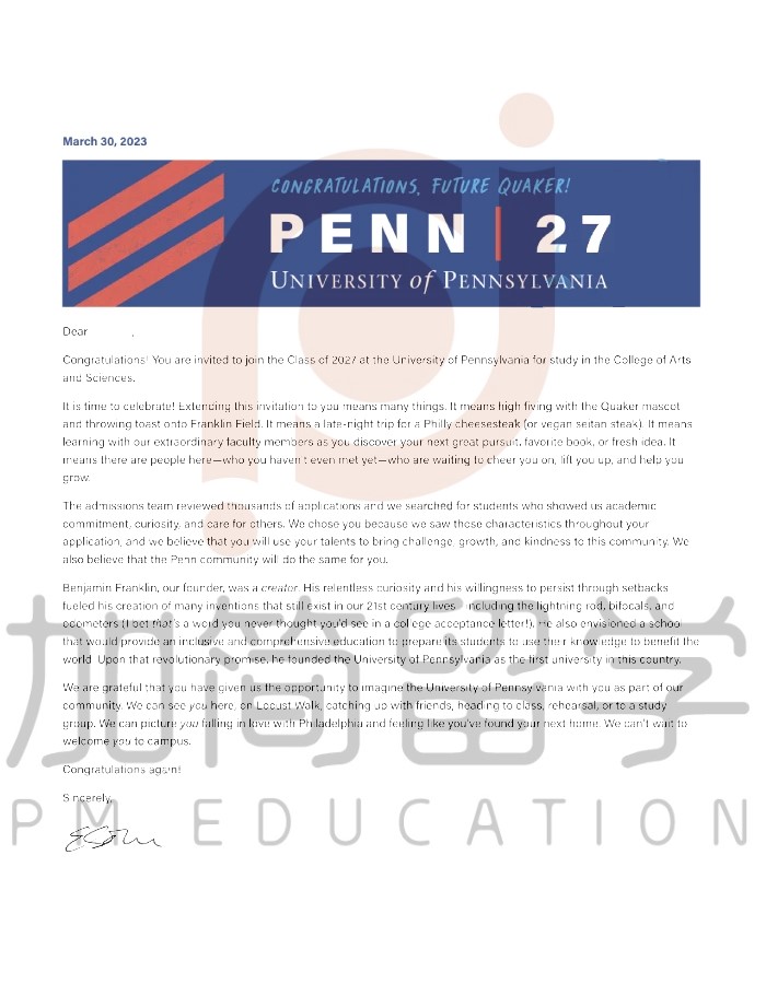 宾夕法尼亚大学Upenn offer QS Ranking No. 12